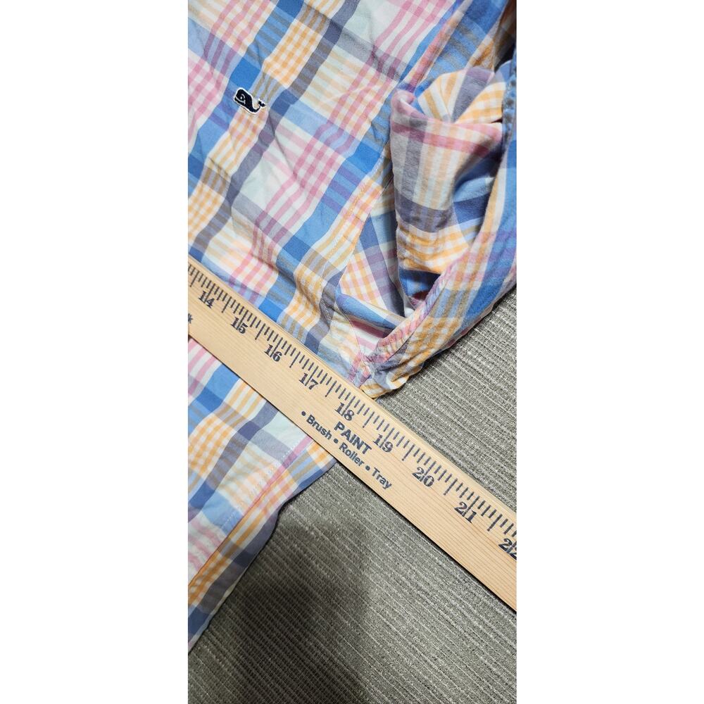 Vineyard Vines Men’s Slim Fit Whale Shirt Small Pastel Plaid Button Down - Picture 6 of 10